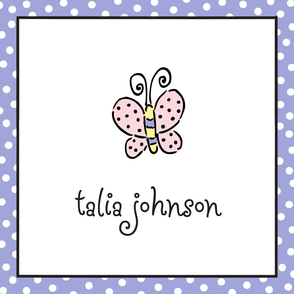 Dotted Edge Lavender & Black Folded Enclosure Card