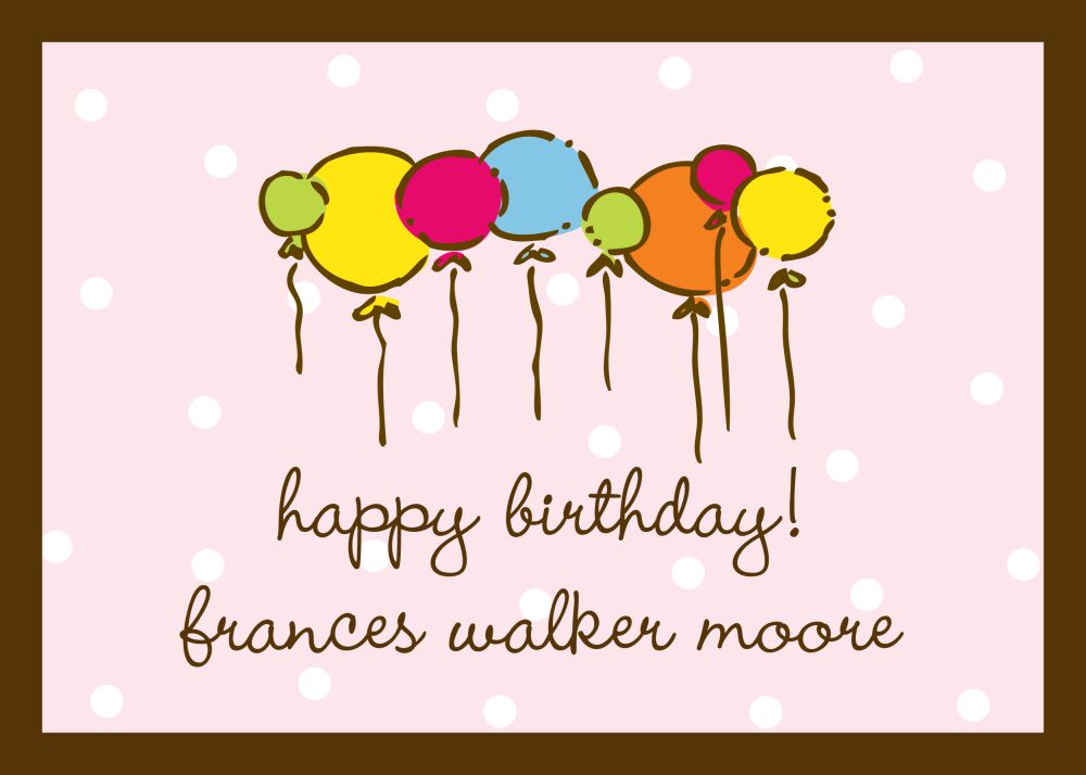 Little Dots Pink & Chocolate Flat Enclosure Card