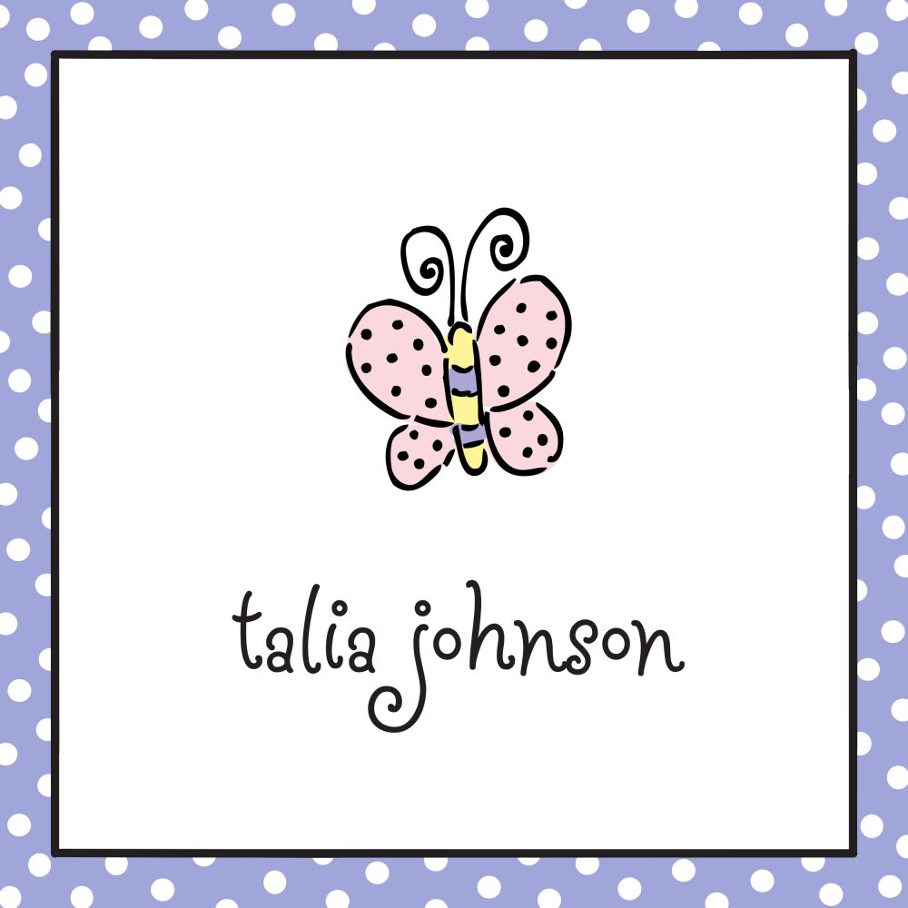 Dotted Edge Lavender & Black Gift Sticker