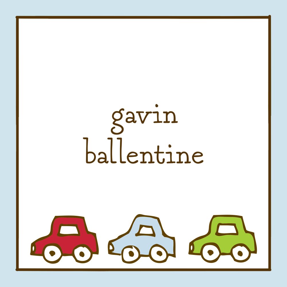 Classic Edge Pastel Blue And Chocolate Gift Sticker