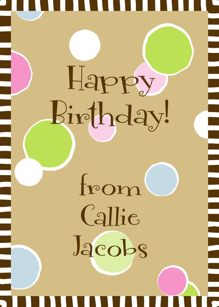 Cool Dots Chocolate Gift Sticker