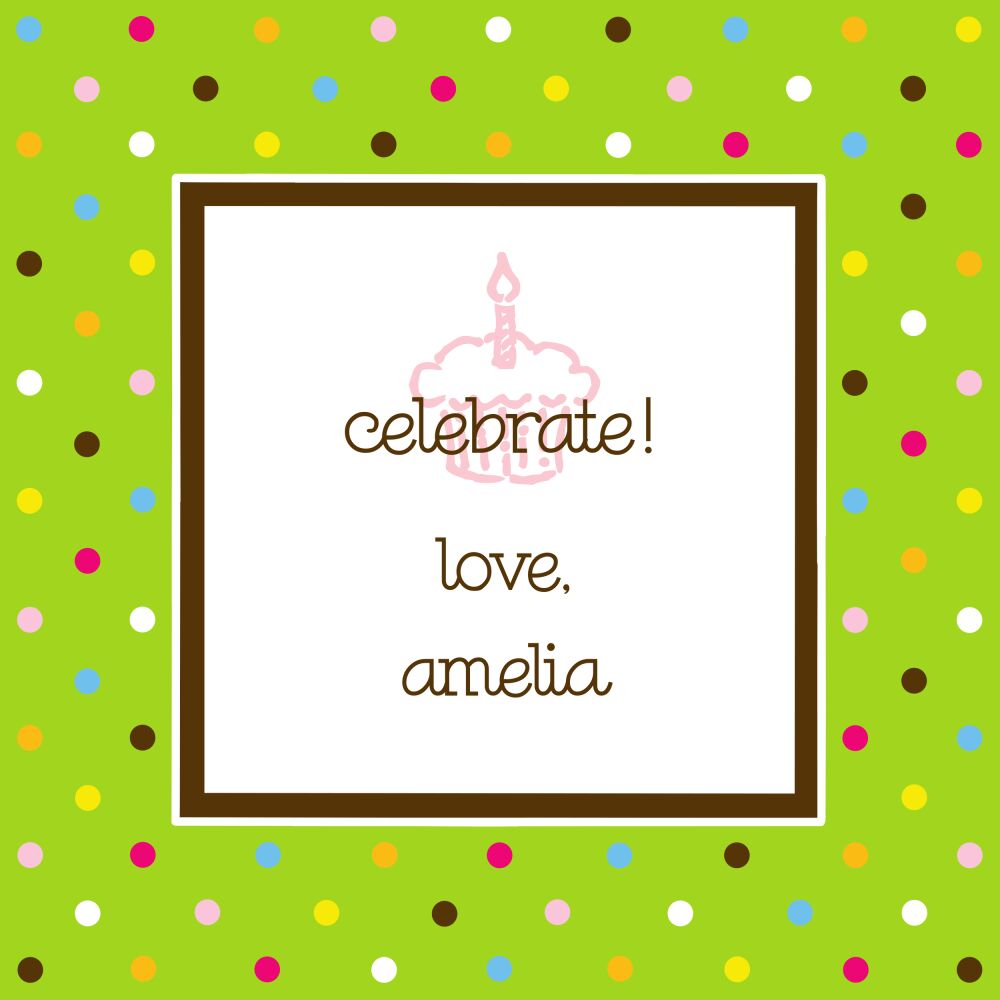 Sprinkle Dots Lime Gift Sticker