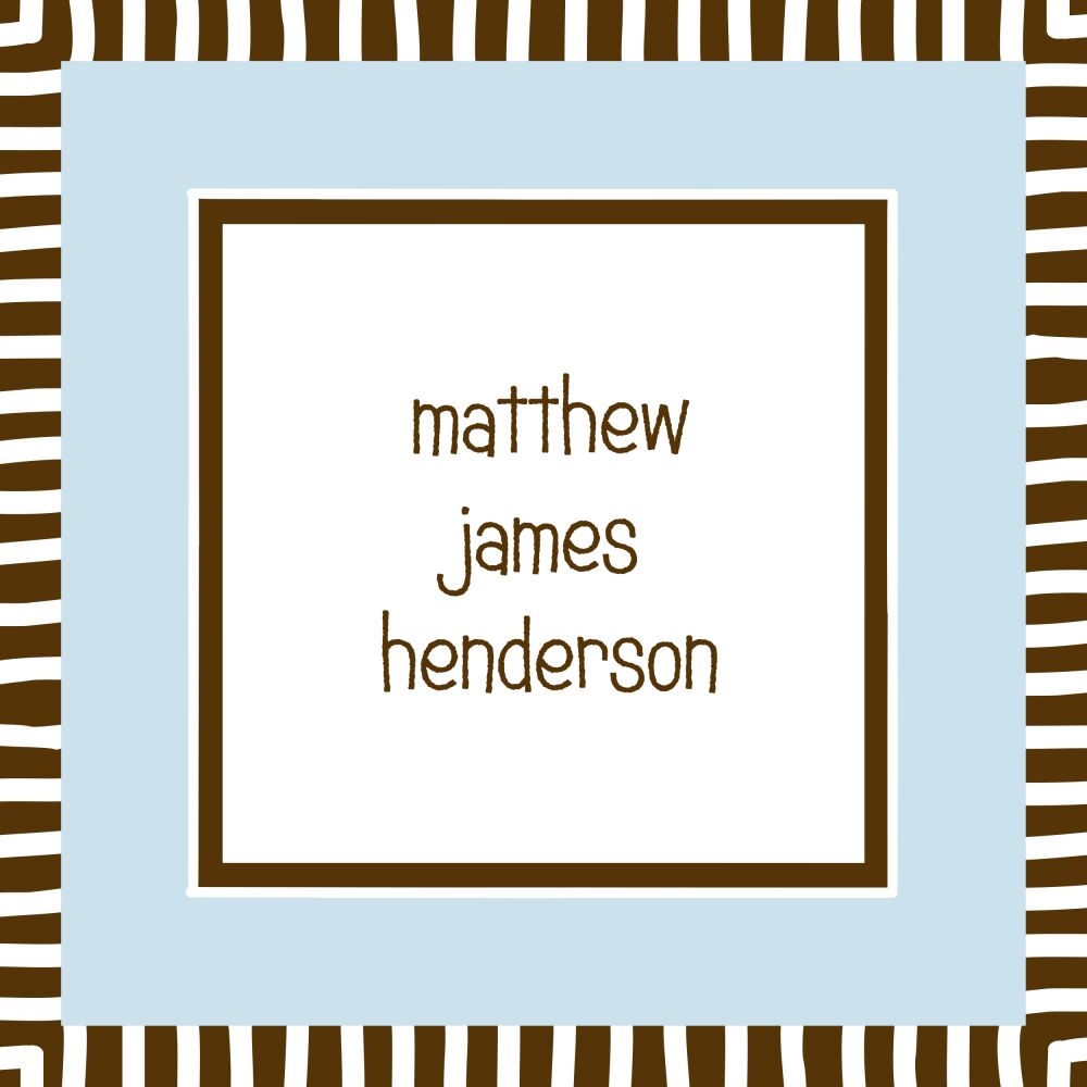 Striped Edge Chocolate & Blue Gift Sticker