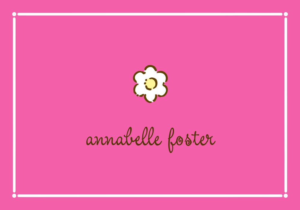 Tailored Border White On Pink Folded Note