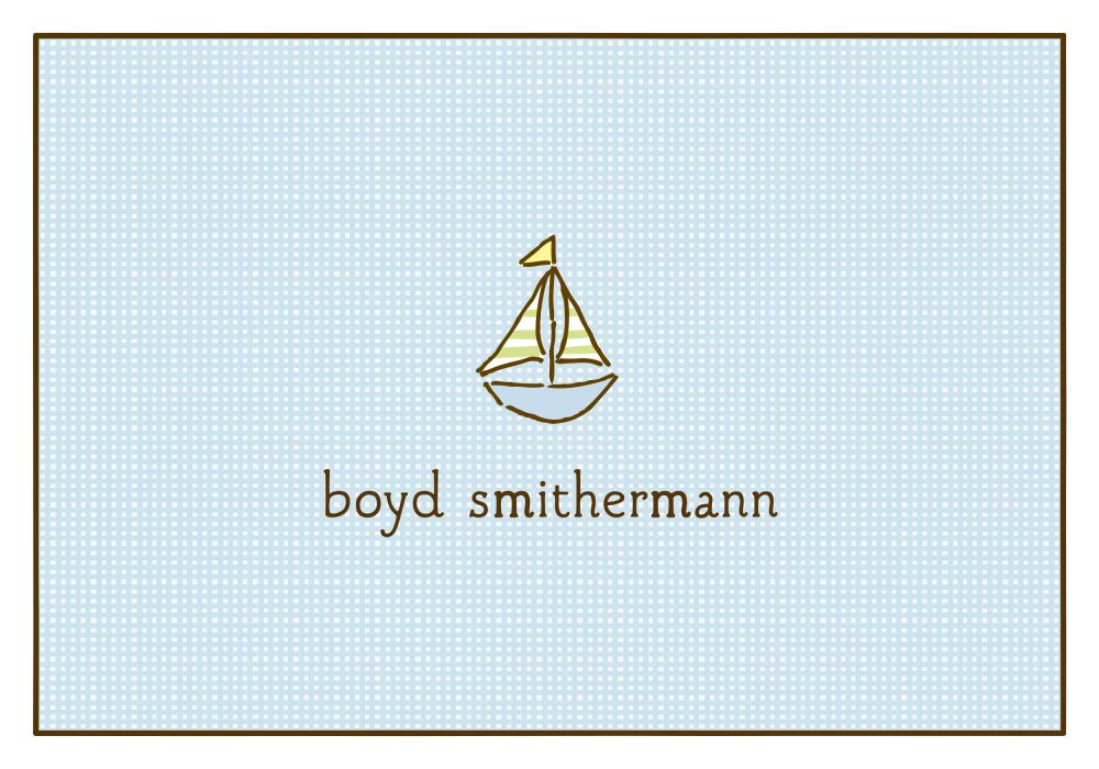 Linen Blue Folded Note