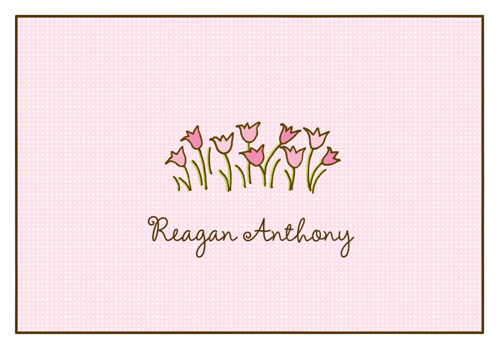 Linen Pink Folded Note