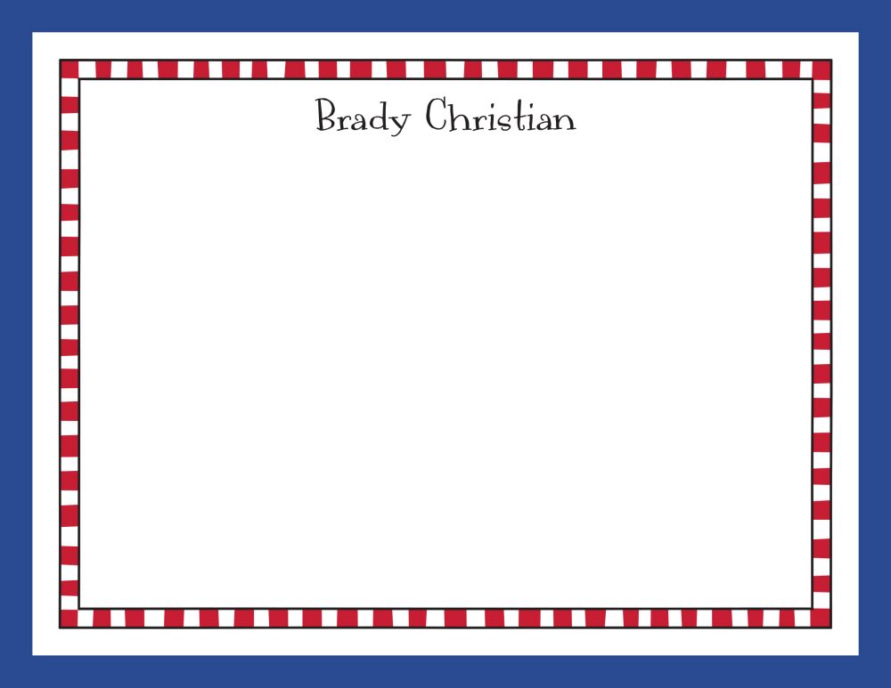 Red Checked Border & Blue Edge Flat Note