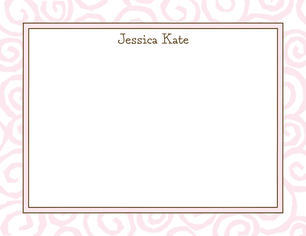 Swirls Pink Flat Note