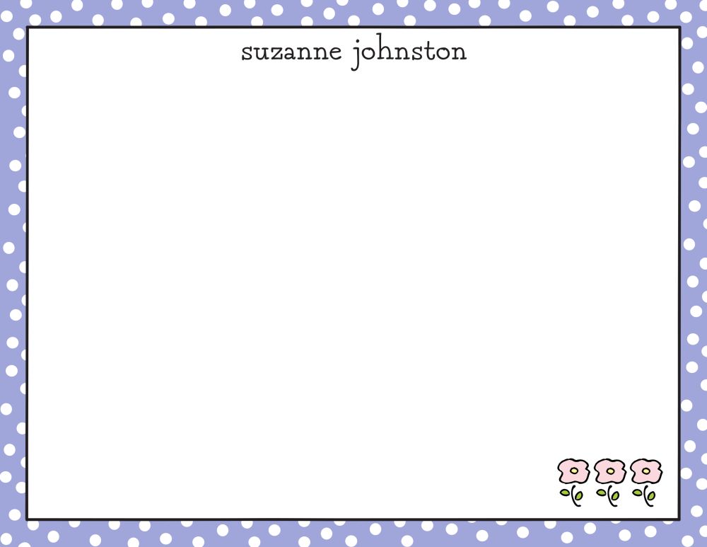 Dotted Edge Lavender & Black Flat Note