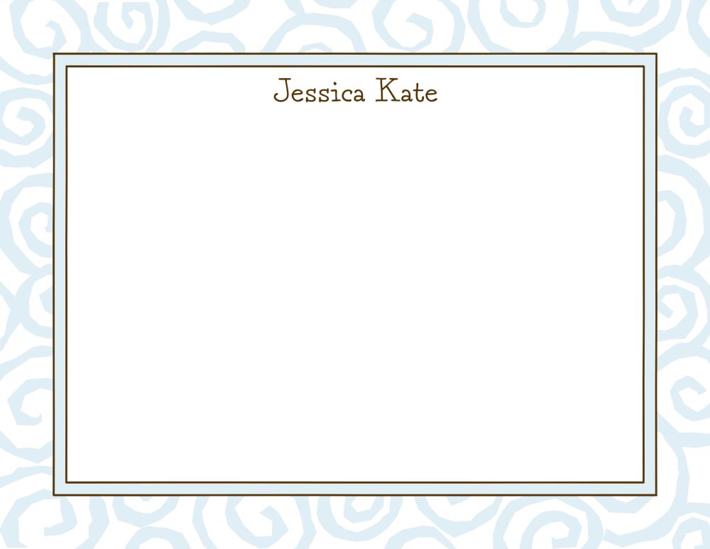 Swirls Blue Flat Note
