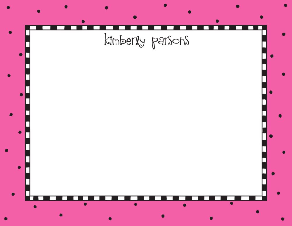 Checks & Dots Bright Pink Flat Note