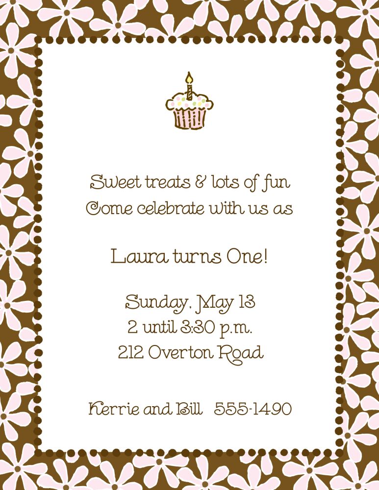 Fun Daisies Pink & Chocolate Invitation