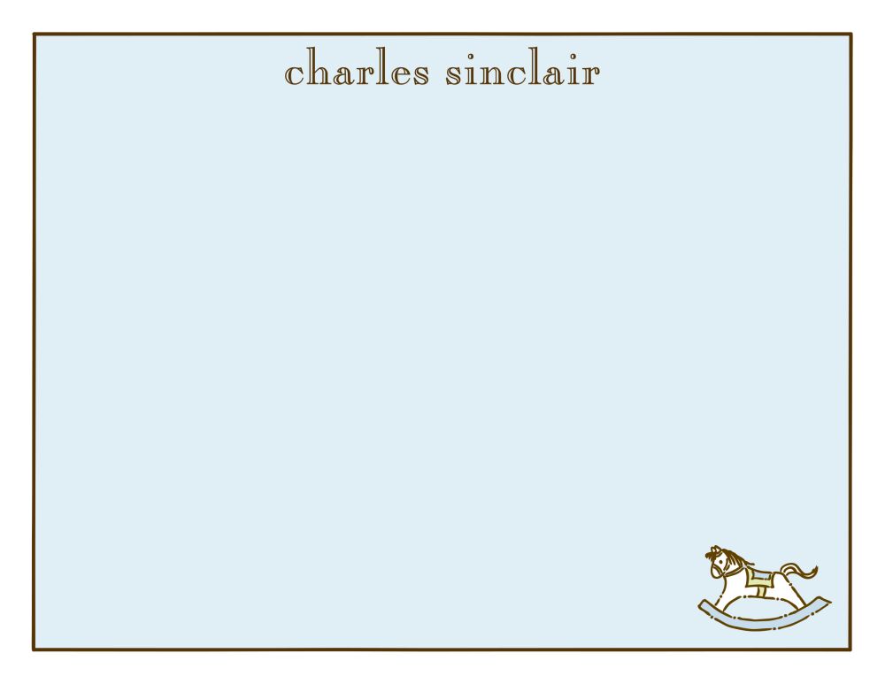 Classic Edge White & Chocolate On Blue Flat Note