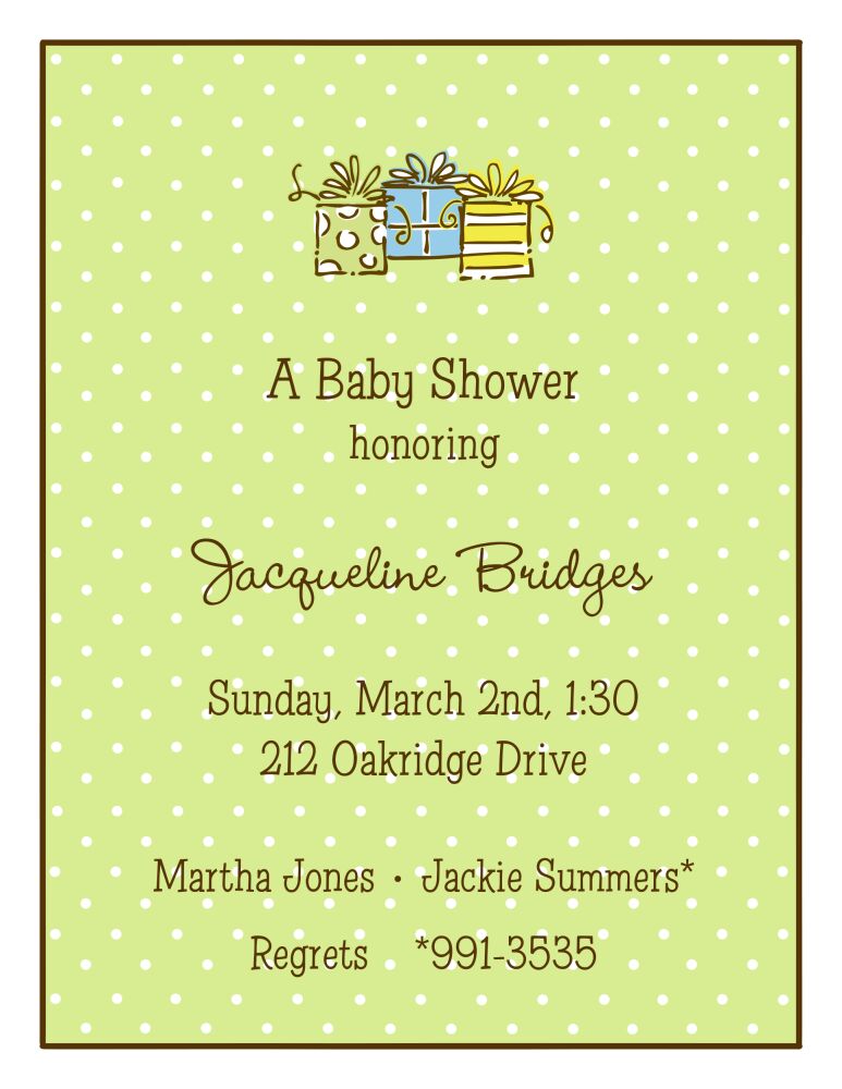 Sweet Dots Lime Invitation