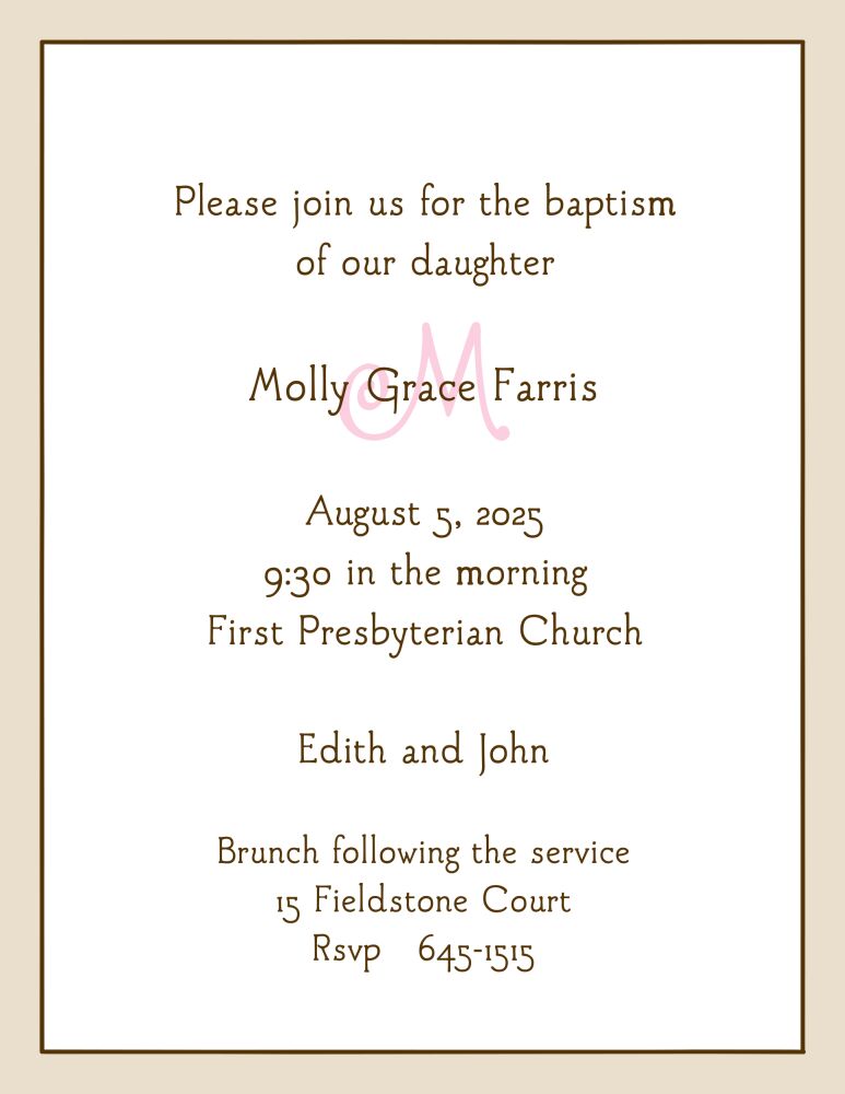 Classic Edge Latte Invitation