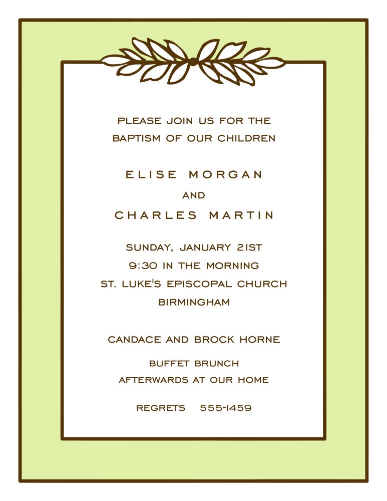 Garland Lime Invitation