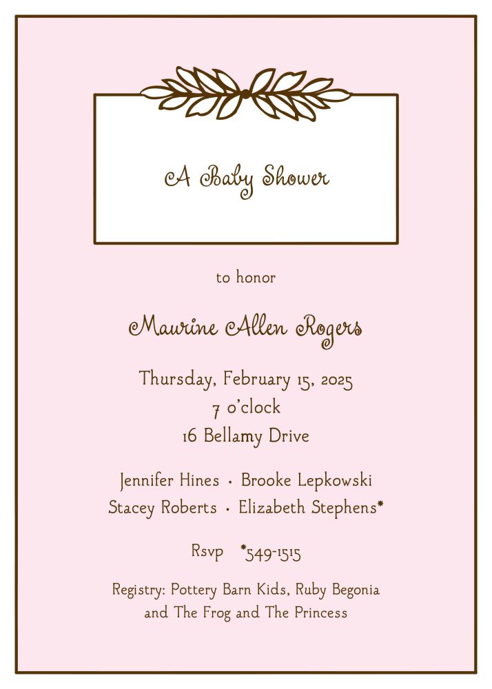 Garland Pink Invitation