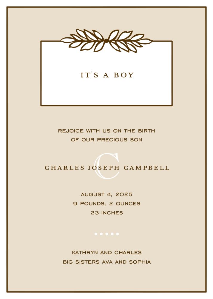 Garland Latte Invitation