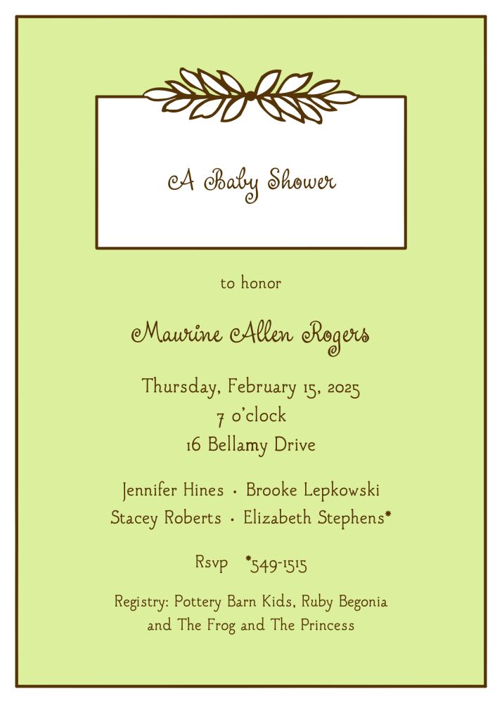 Garland Lime Invitation