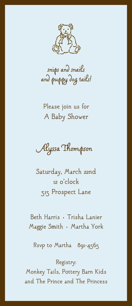Classic Edge Chocolate On Blue Invitation
