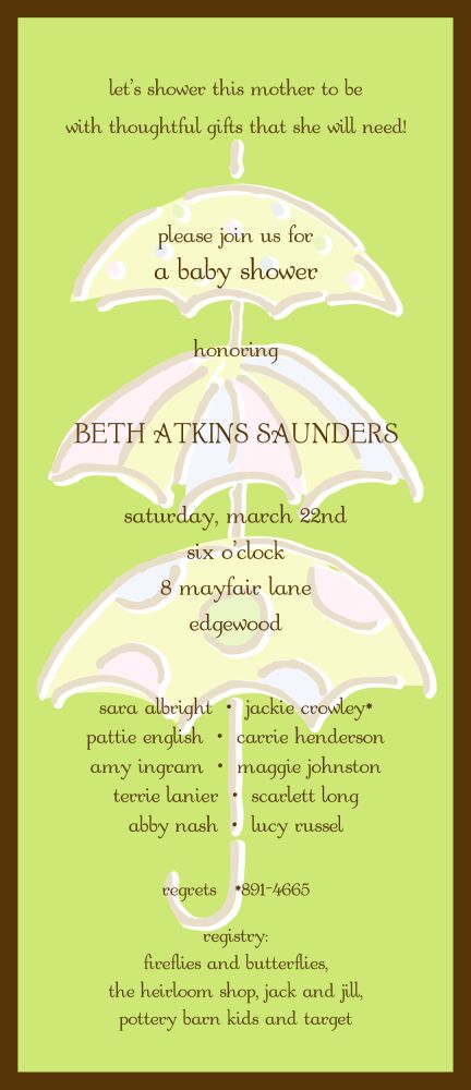 Umbrellas Invitation