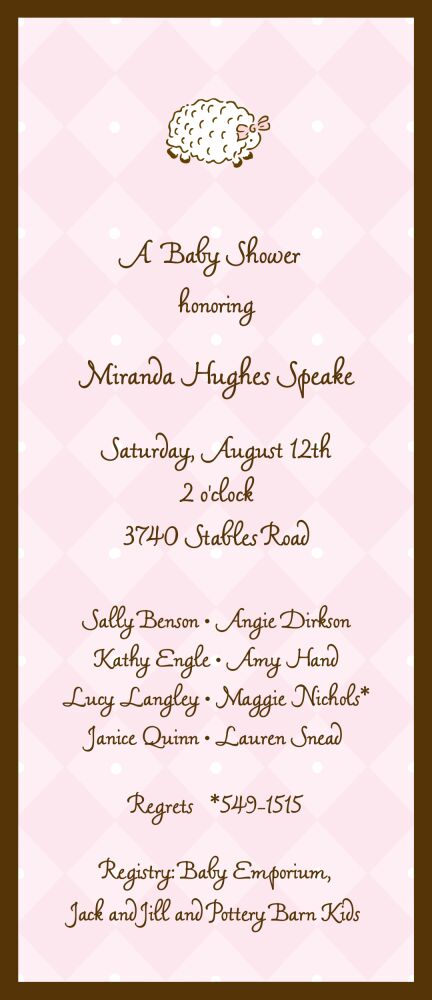 Diamonds & Dots Pink And Chocolate Invitation