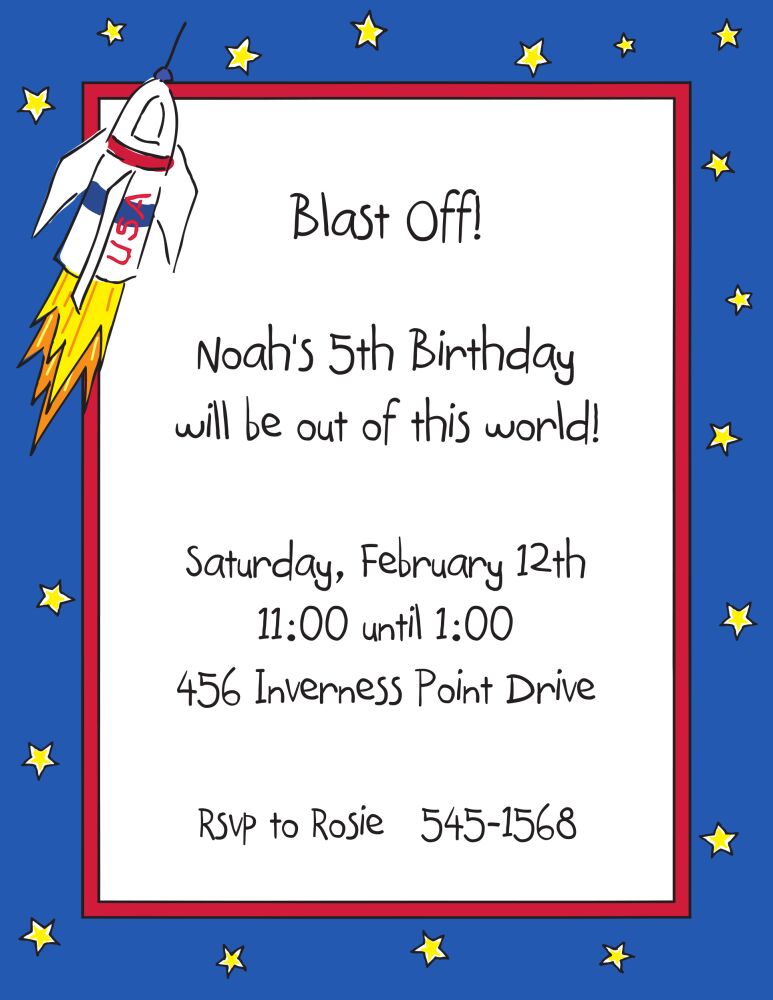 Blast Off! Invitation