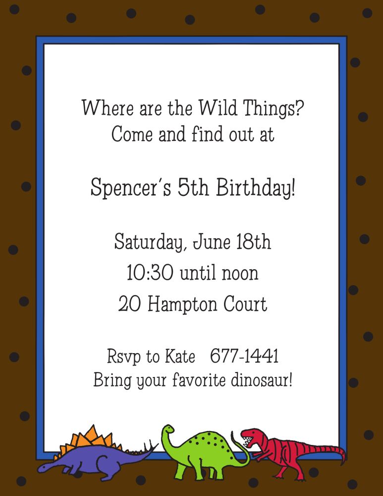 Dinosaurs Invitation