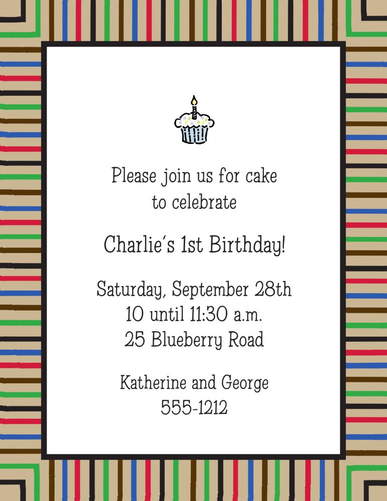 Multistripes Chocolate & Black Invitation