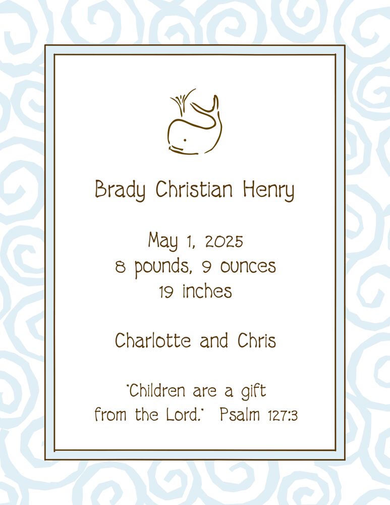 Swirls Blue Invitation