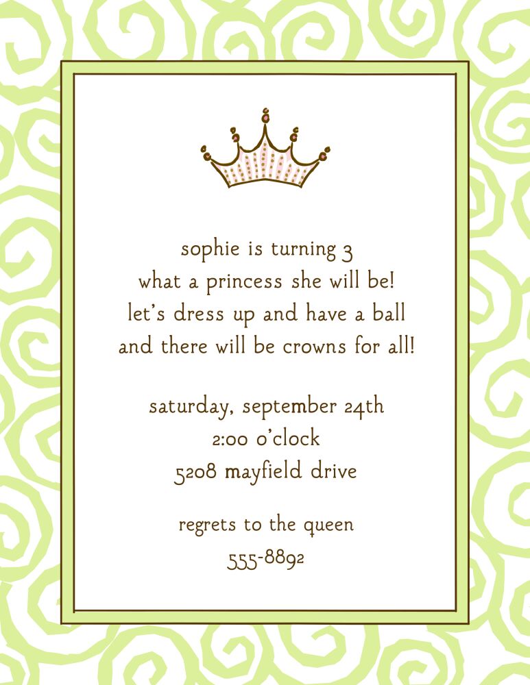 Swirls Lime Invitation