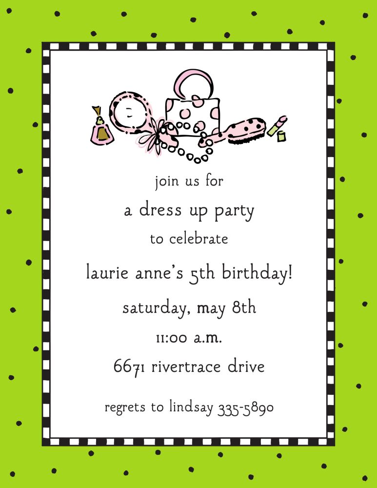 Checks & Dots Lime Invitation