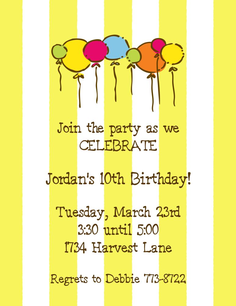 Classic Stripes Citrine Invitation