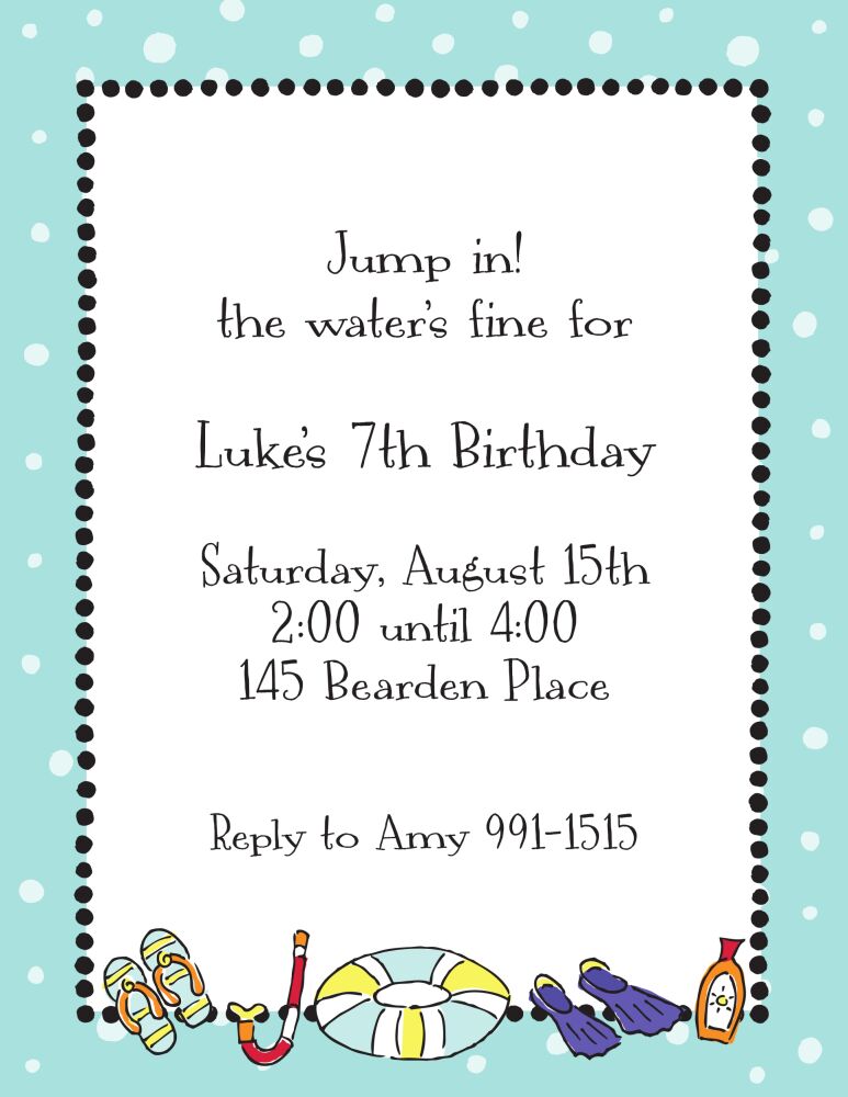 Pool Party Invitation