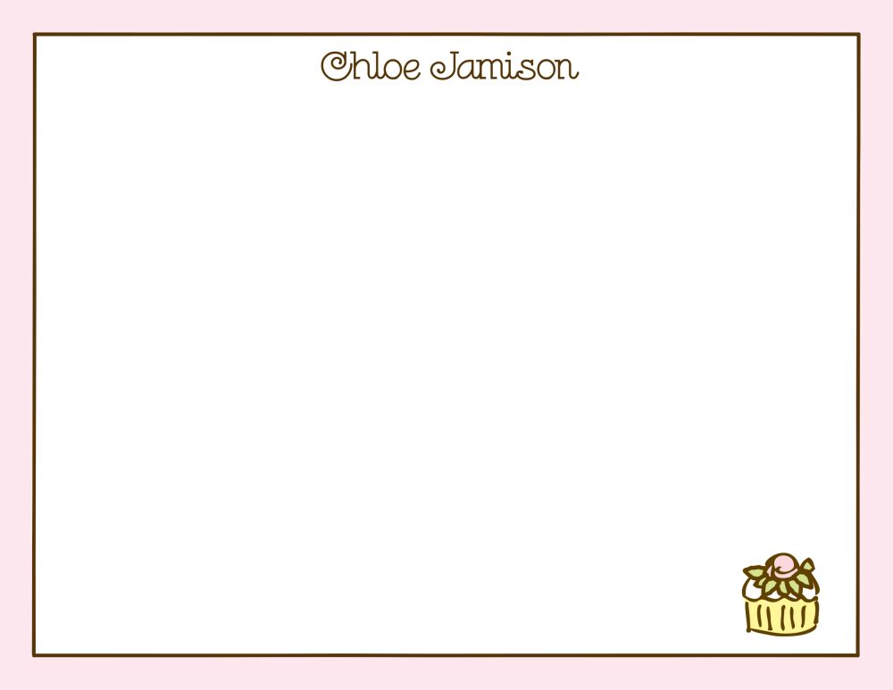 Classic Edge Pink & Chocolate Flat Note