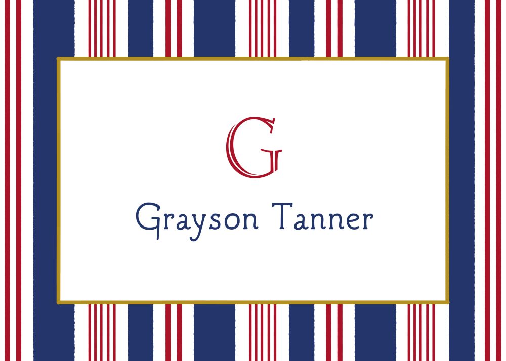 Nautical Stripes Red, White & Blue Enclosure Card
