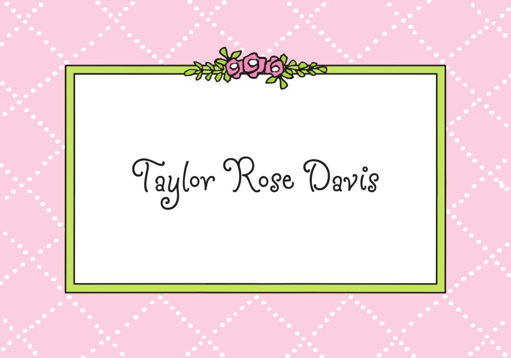 Baby Roses & Dots Pink Folded Note