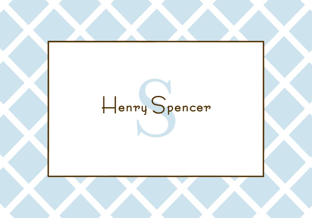 White Trellis On Blue Folded Note