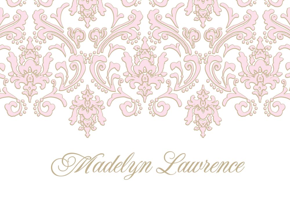 Damask Pink & Gold Sticker