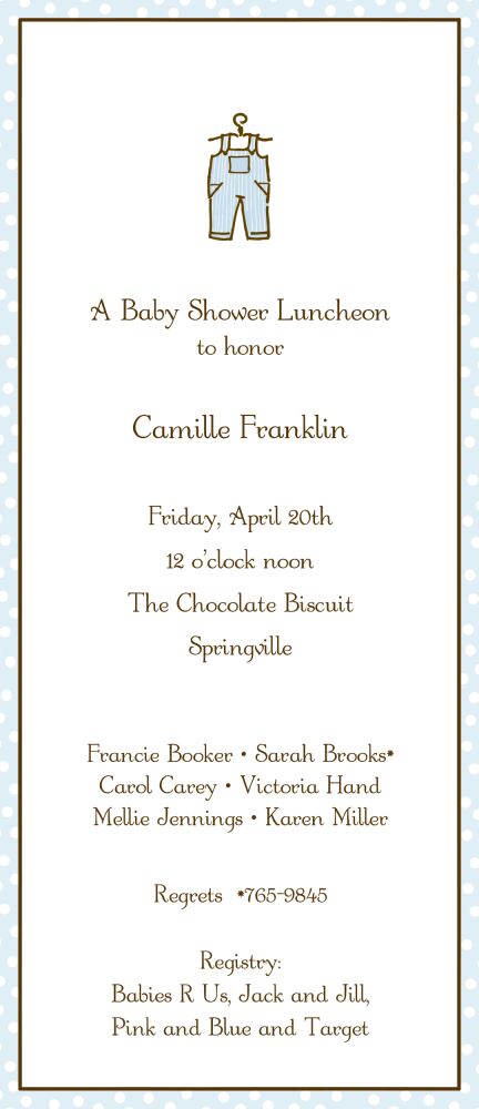 Dotted Edge Blue & Chocolate Invitation