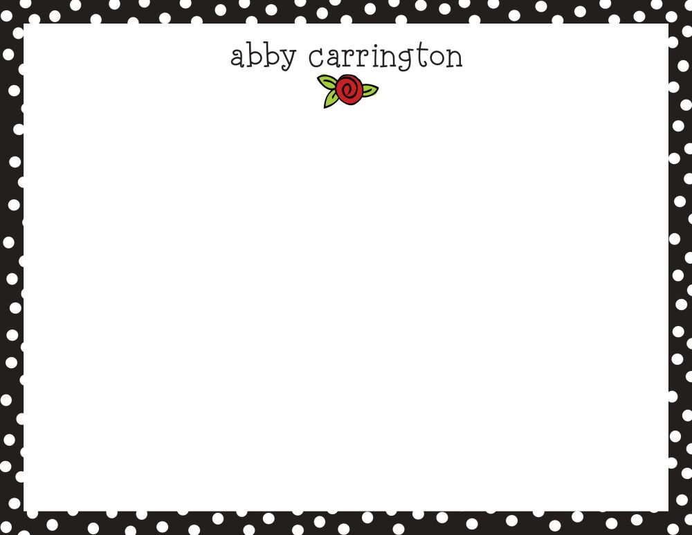 Black Dotted Edge Flat Note