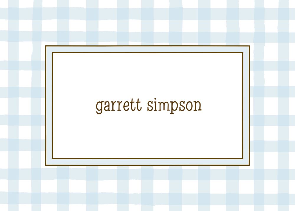Gingham Blue Folded Enclosure Card