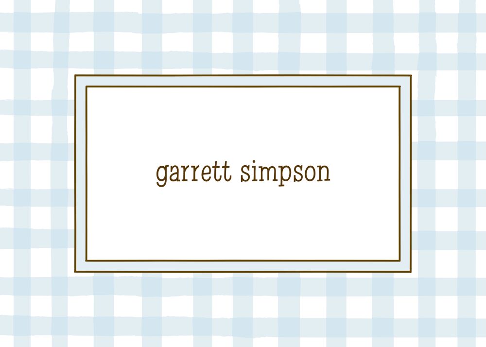 Gingham Blue Gift Sticker