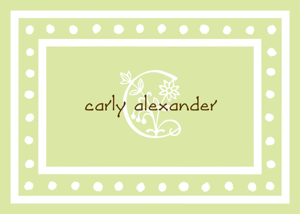 White Dotted Border Lime Flat Enclosure Card