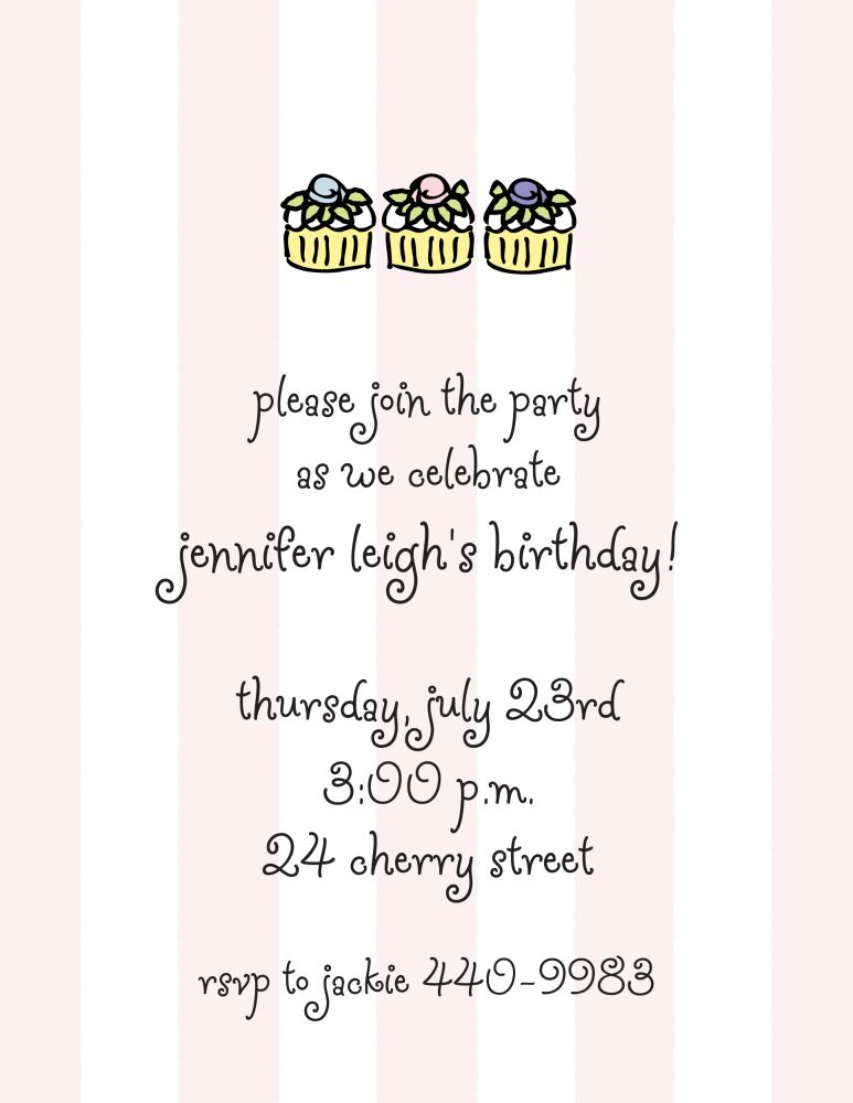 Classic Stripes Pink Invitation