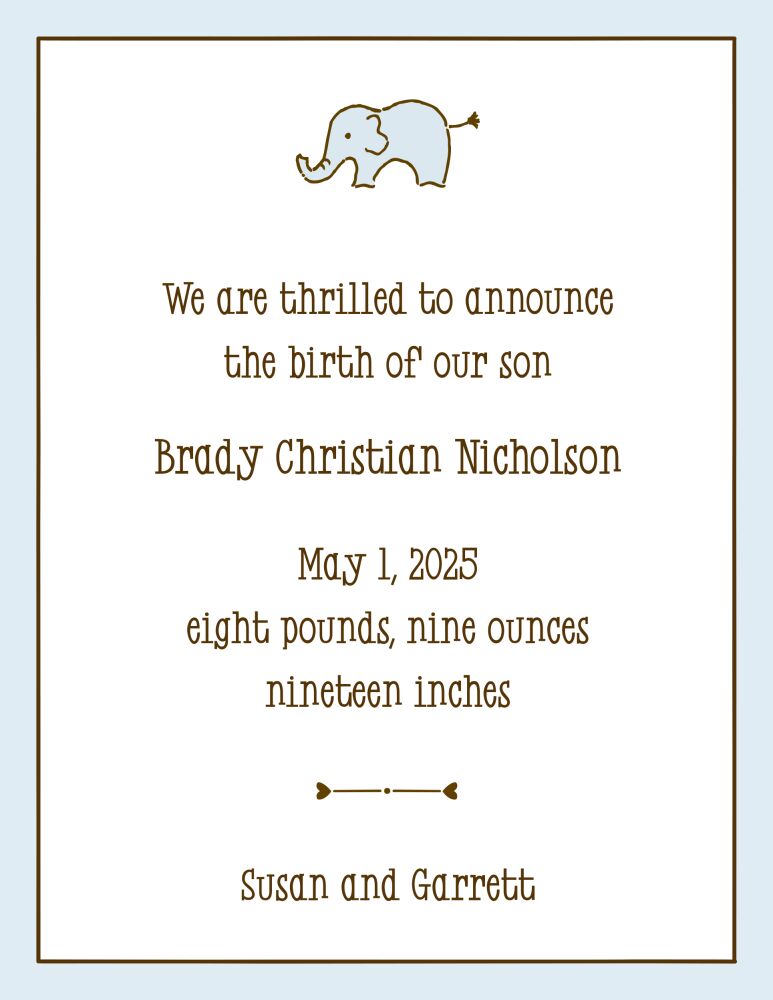 Classic Edge Blue & Chocolate Invitation