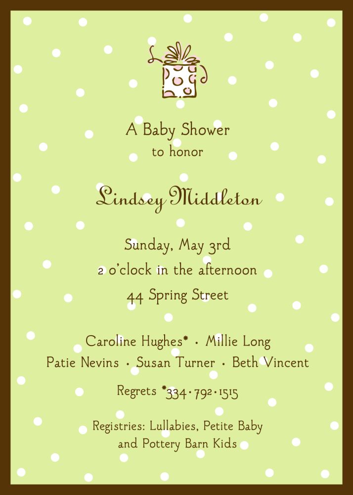 Little Dots Lime & Chocolate Invitation