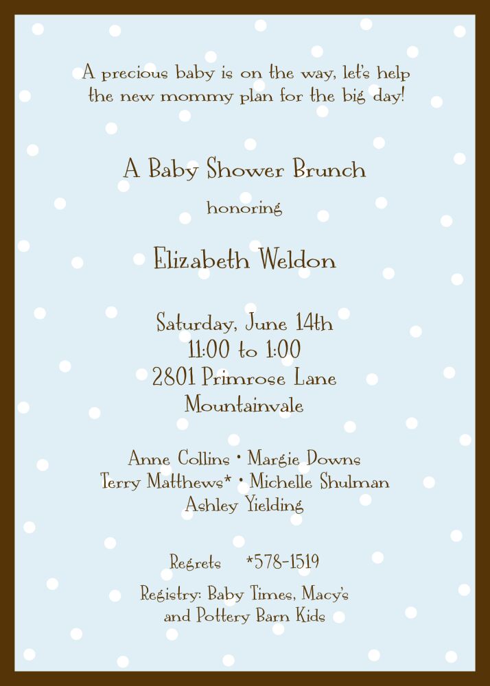 Little Dots On Blue Invitation