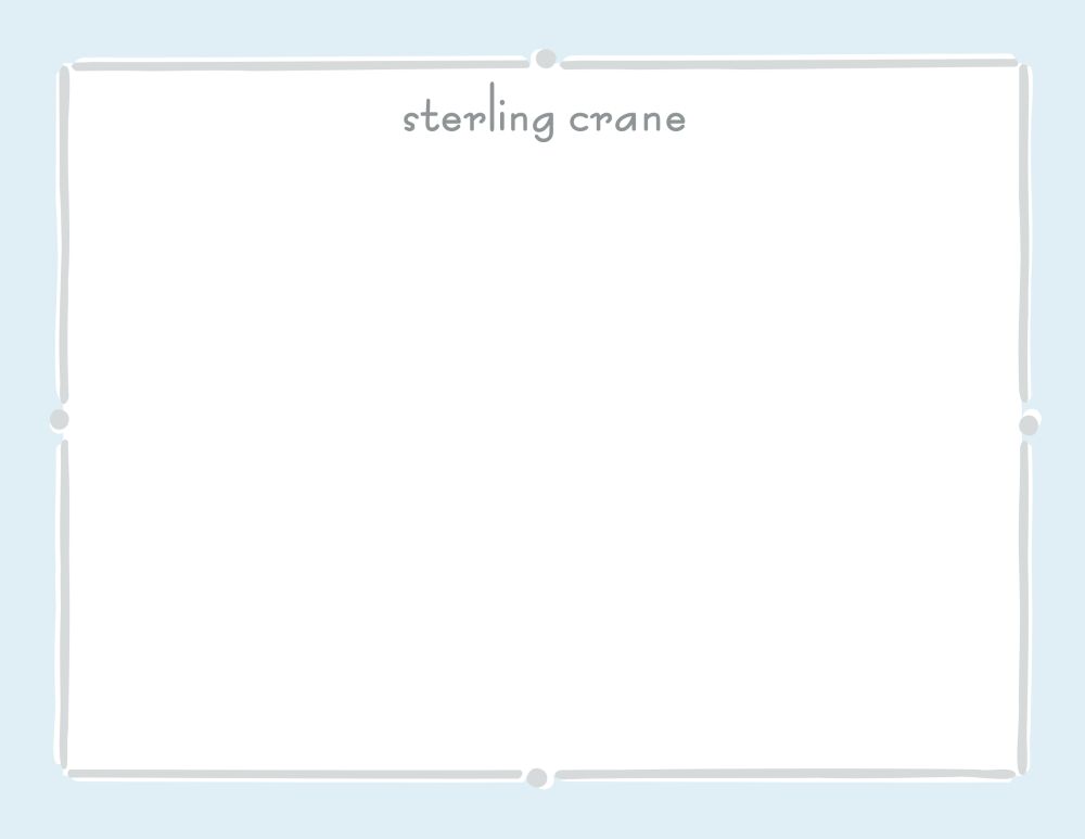 Vintage Frame Blue & Silver Flat Note