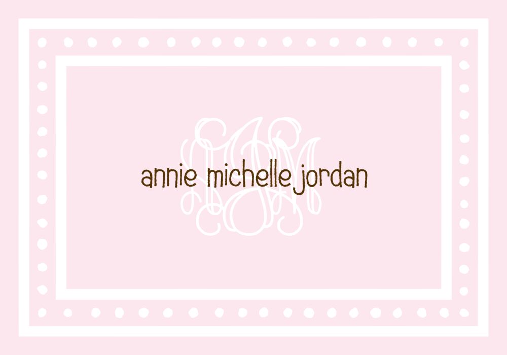 White Dotted Border Pink Folded Note